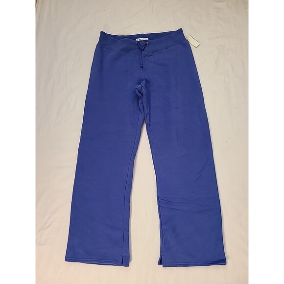 NwT Lady Foot Locker LFL Workout Pants SIZE Large Blue Open Leg - Picture 3 of 9